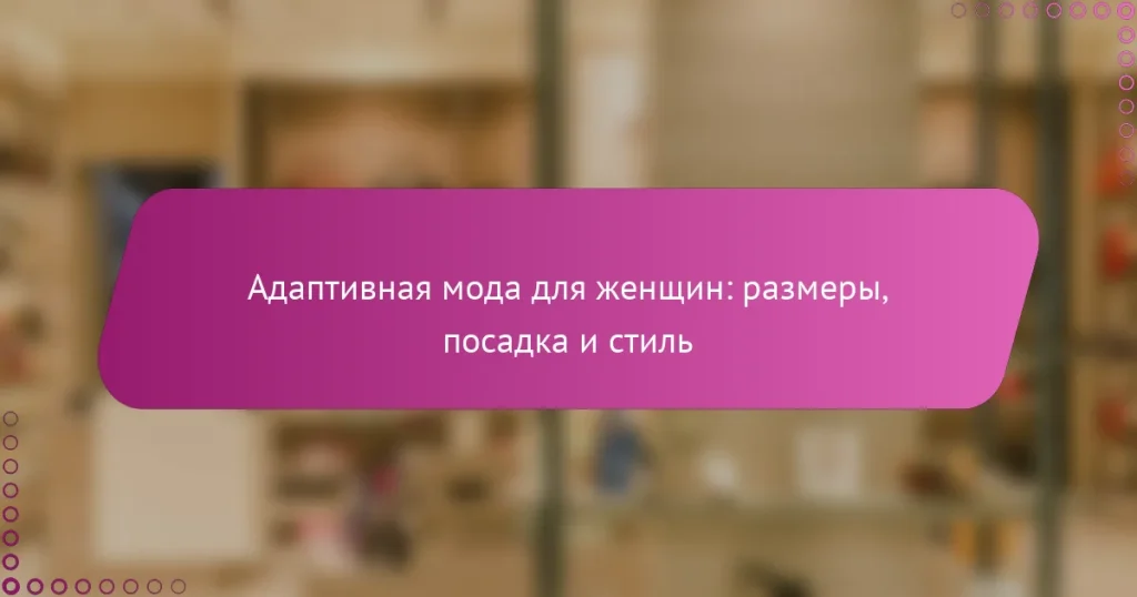 Адаптивная мода для женщин: размеры, посадка и стиль