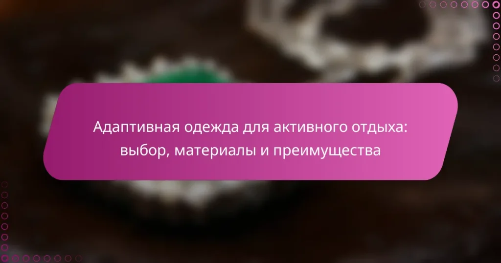 Адаптивная одежда для активного отдыха: выбор, материалы и преимущества