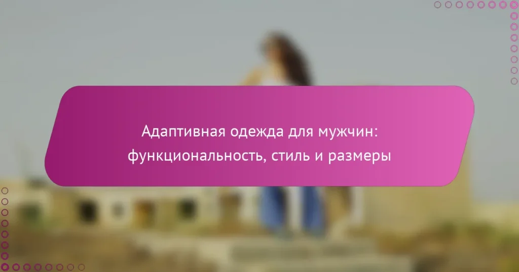 Адаптивная одежда для мужчин: функциональность, стиль и размеры