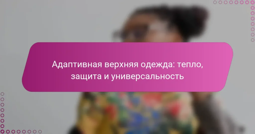 Адаптивная верхняя одежда: тепло, защита и универсальность