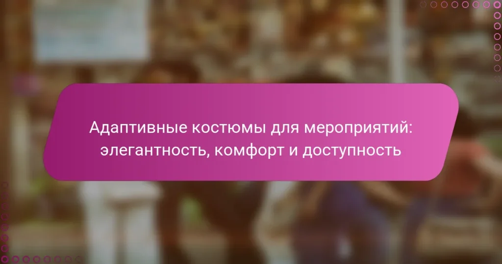 Адаптивные костюмы для мероприятий: элегантность, комфорт и доступность