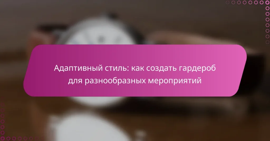 Адаптивный стиль: как создать гардероб для разнообразных мероприятий