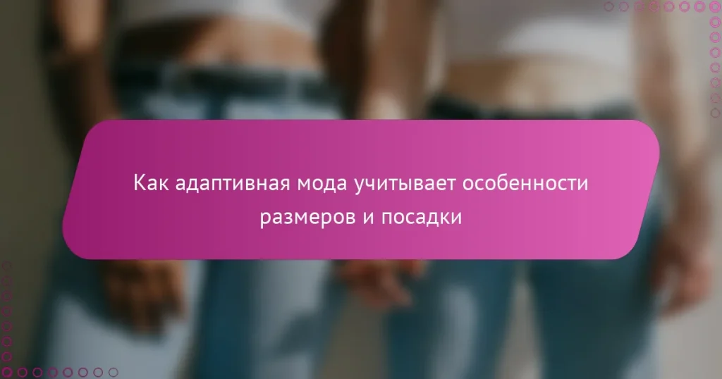 Как адаптивная мода учитывает особенности размеров и посадки