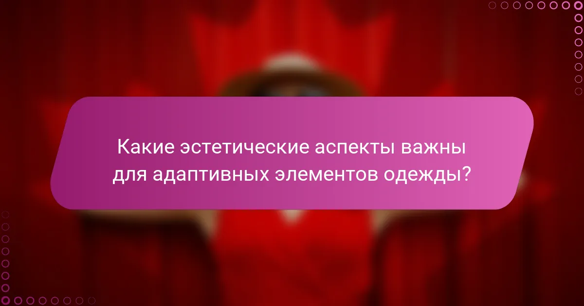 Какие эстетические аспекты важны для адаптивных элементов одежды?