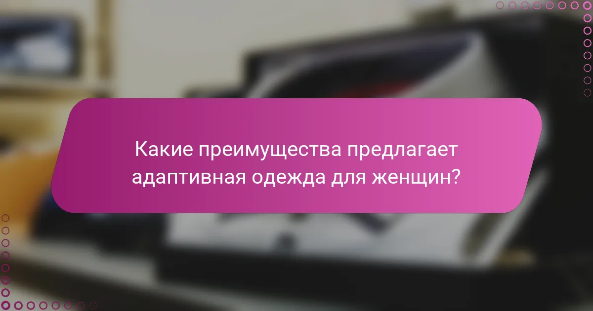 Какие преимущества предлагает адаптивная одежда для женщин?