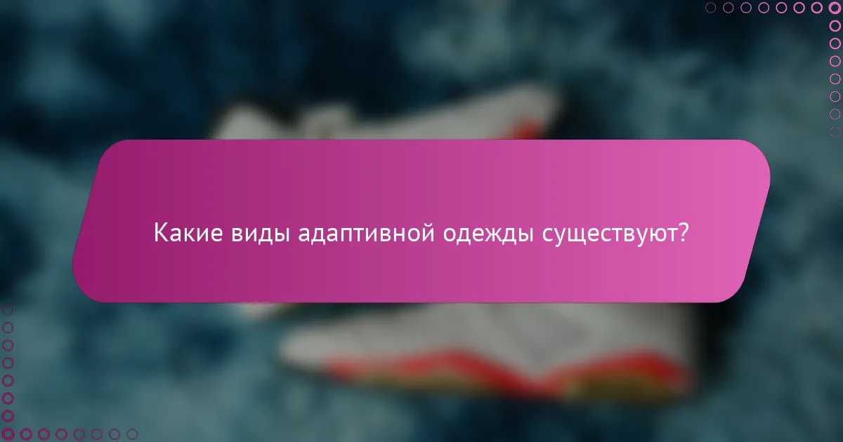 Какие виды адаптивной одежды существуют?