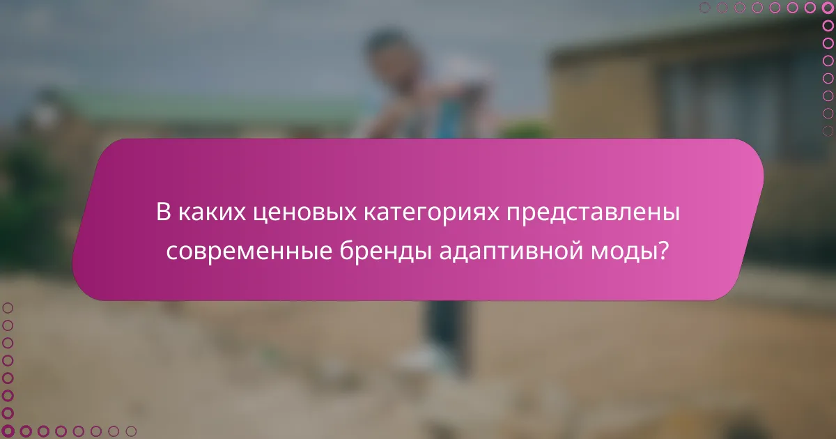 В каких ценовых категориях представлены современные бренды адаптивной моды?